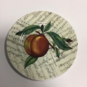 3 Vtg Limoges set of 3 Salad Plates 7.5” Music & Fruit Rare